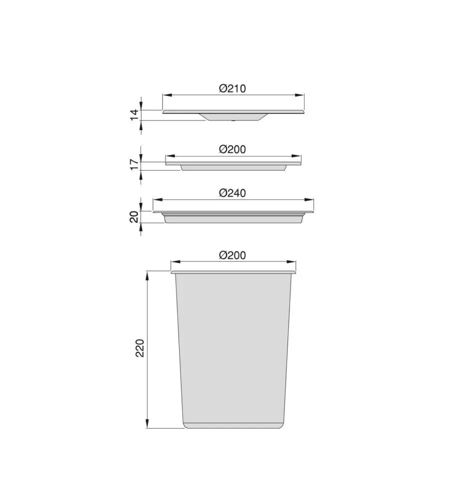 Pattumiera ad incasso per piano cucina, 6l